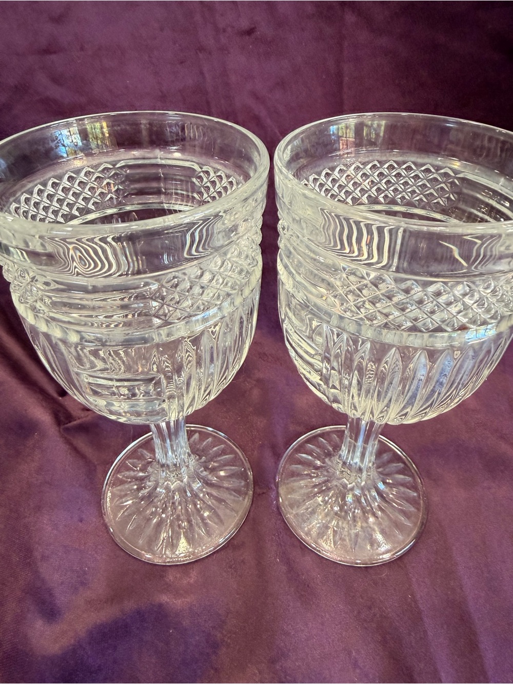 Vintage Libbey Radiant Water Goblets Pair